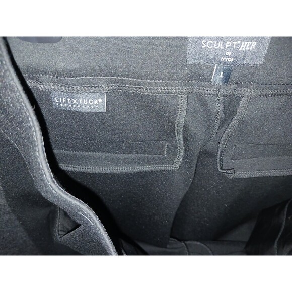 NYDJ Pull-On Flare Leg Trouser Sculpt-Her™ Collection Large‎ Black Pants NWT New - Picture 3 of 11